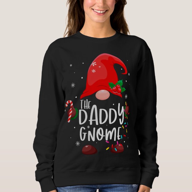 Sweatshirt Le Daddy Gnome Feux de Noël Matching Famille P (Devant)