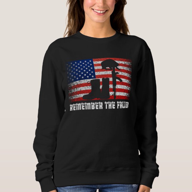 Sweatshirt Le drapeau américain se souvient du jour de l'anci (Devant)