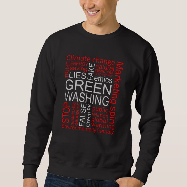 Sweatshirt Le Faux Lavage Vert Ment À La Tromperie (Devant)