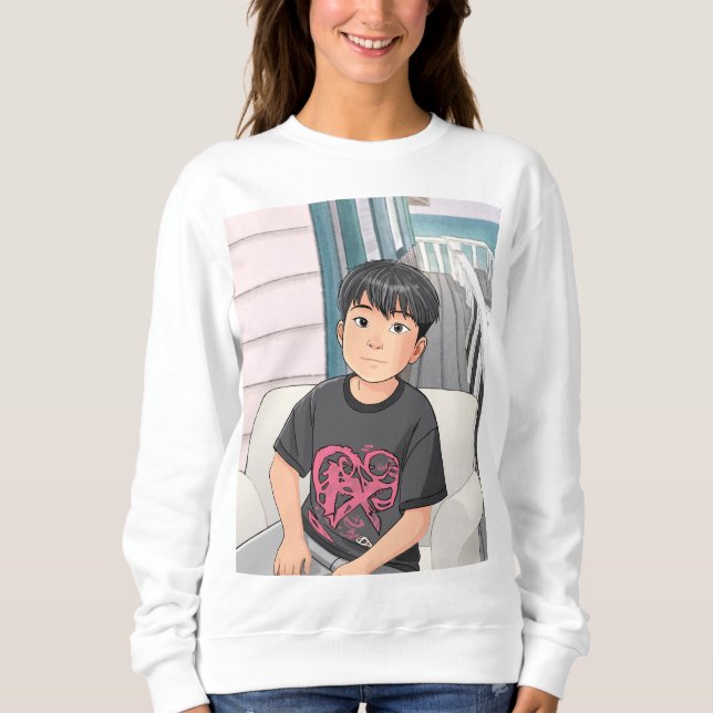 Sweatshirt Le garçon est tellement mignon. (Devant)