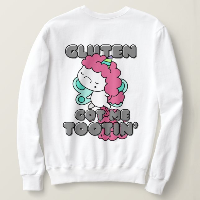Sweatshirt Le gluten m'a reçu Tootin - Maladie coeliaque (Design dos)