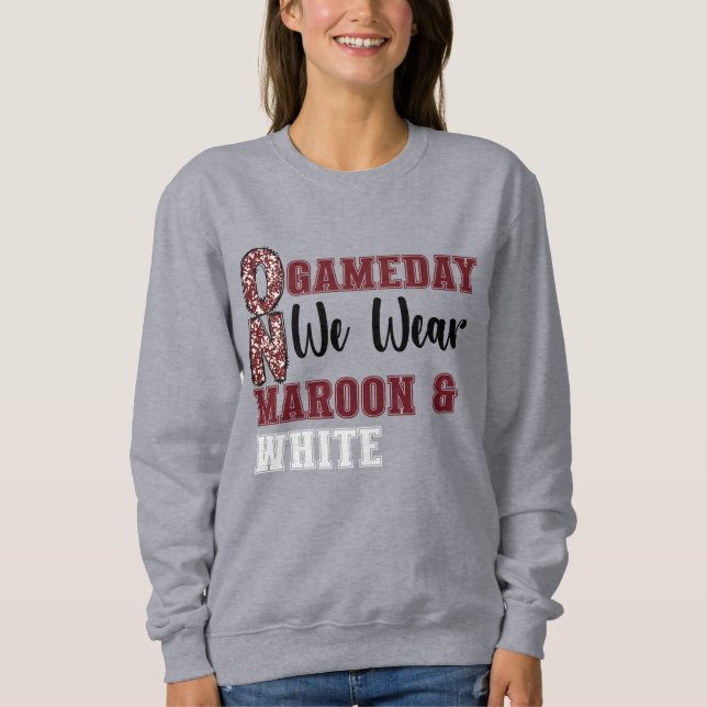 Sweatshirt Le Jour du Jeu nous portons Maroon et Blanc (Devant)