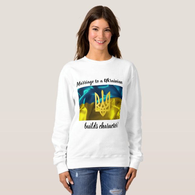Sweatshirt Le mariage à un Ukrainien établit le caractère (Devant entier)