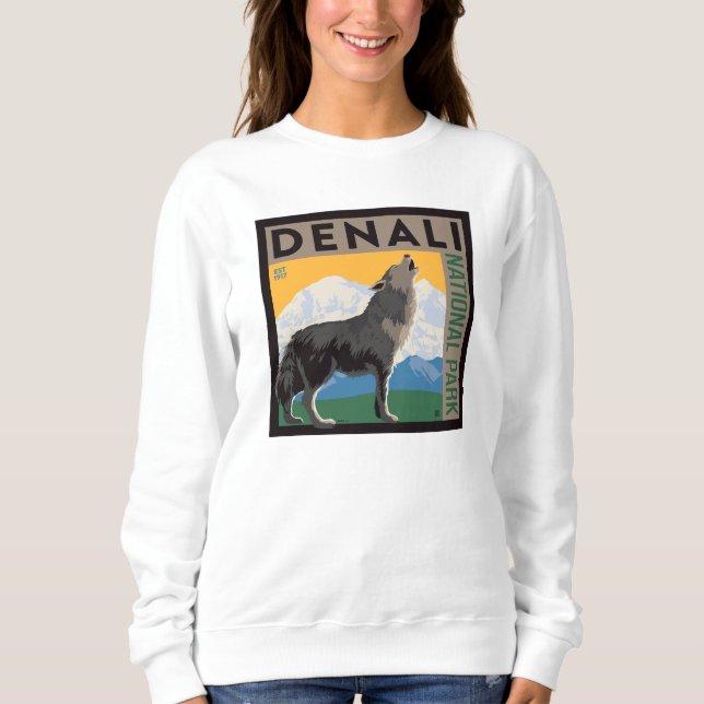 Sweatshirt Le Parc national de Denali | Howling Wolf (Devant)