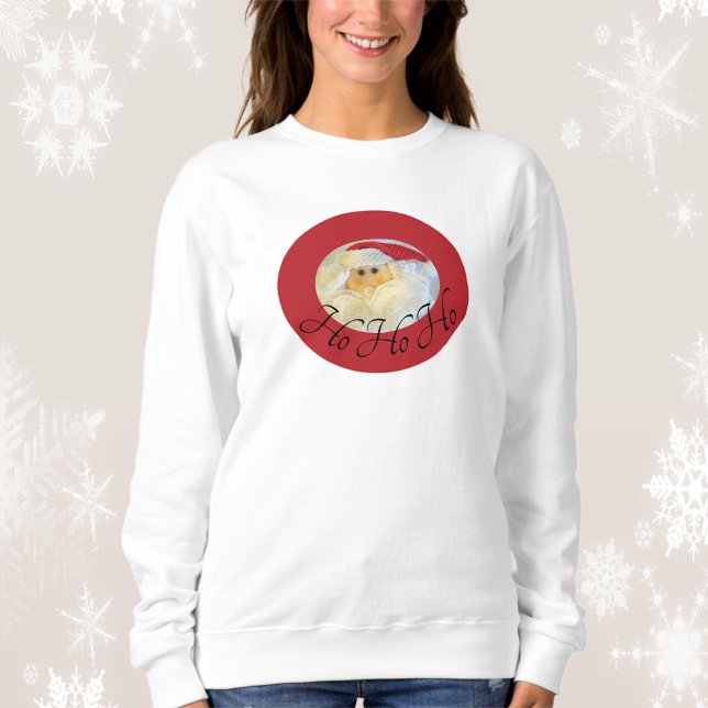 Sweatshirt Le Père Noël mignon Face Rouge Ho Ho Noël (Créateur téléchargé)