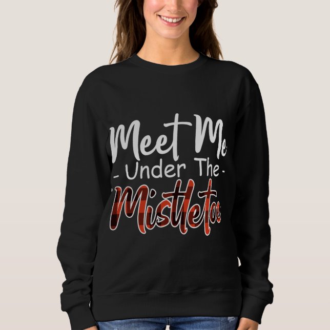 Sweatshirt Le plaid rouge de Noël me rencontre sous le mistle (Devant)