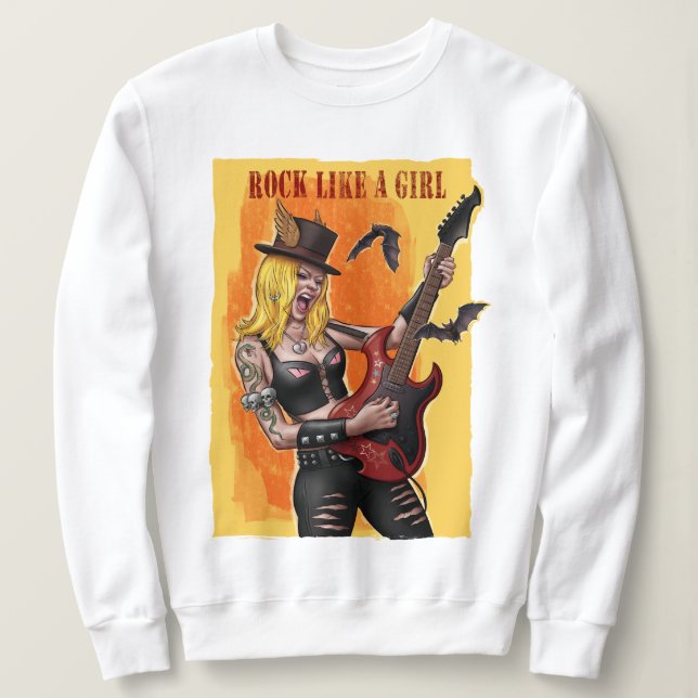 Sweatshirt Le rock comme une fille (Design devant)