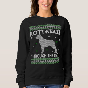 Sweatshirt Le Rottweiler de Noël à travers la neige