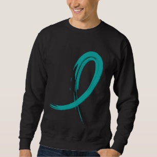 Sweatshirt Le ruban turquoise A4 de Cancer ovarien