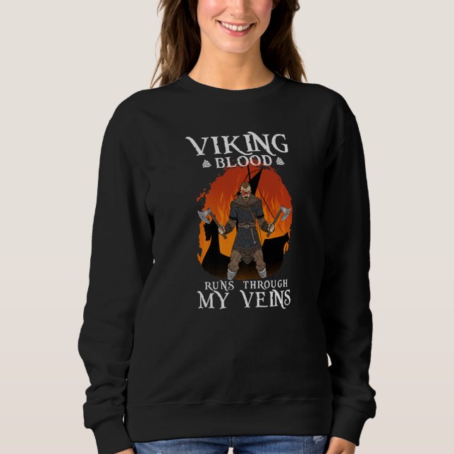 Sweatshirt Le Sang Vive Traverse Mes Veines I Valhalla Viki (Devant)