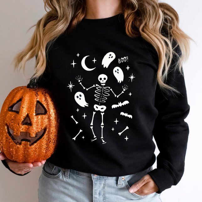 Sweatshirt Le squelette et le fantôme mignon (Créateur téléchargé)