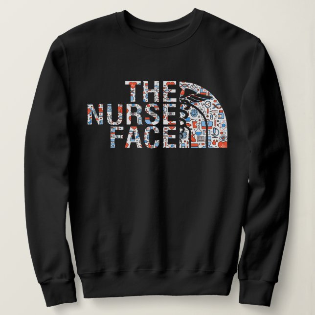 Sweatshirt Le visage de l'infirmière, Sweatshirt, RN LPN, inf (Design devant)