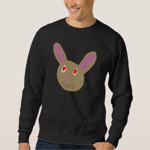 Sweatshirt Le visage du lapin de Kawaii avec les yeux du coeu