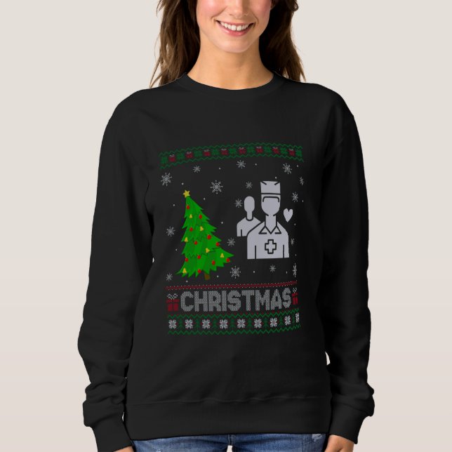 Sweatshirt L'éclairage de l'arbre Xmas du travailleur de la s (Devant)
