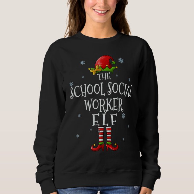 Sweatshirt L'école Social Travailleur Escouade Elf Rapprocher (Devant)