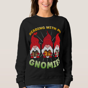 Sweatshirt Lecture Avec Mes Gnomes Drôle Gnome Livre Lecture