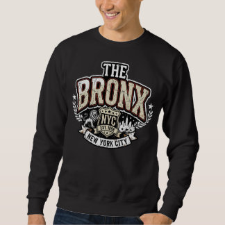 Sweatshirt L'écusson en détresse du Bronx avec lion et silhou