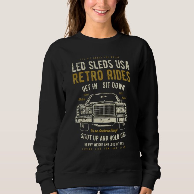 Sweatshirt Led Sleds Automotive Nostalgia Distressed Retro Ca (Devant)