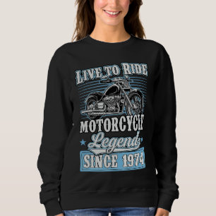 Sweatshirt Légende de moto Vivre pour Rouler Depuis 1974 Bi B