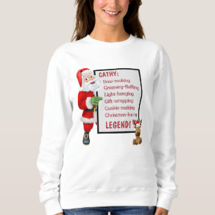 Sweatshirt Légende de Noël personnalisée des rennes de Père N
