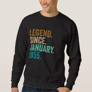 Sweatshirt Légende depuis janvier 1955 68 Ans 68e Naissance
