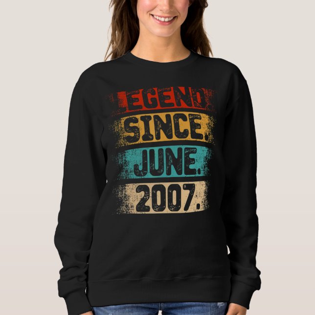 Sweatshirt Légende depuis juin 2007 15e anniversaire 15 ans (Devant)