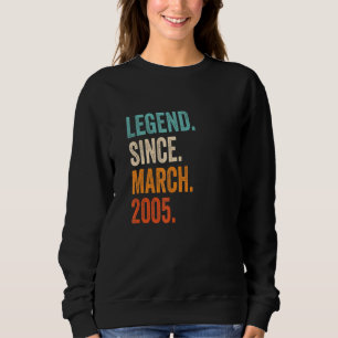 Sweatshirt Légende depuis mars 2005 18e anniversaire