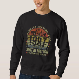 Sweatshirt Légende depuis novembre 1997 Retro 27th Birthday M