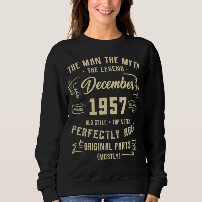 Sweatshirt Légende du mythe masculin Décembre 1957 65e annive (Devant)
