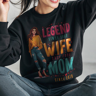Sweatshirt Légende Femme Maman Personnalisé Sur mesure