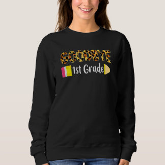 Sweatshirt Leopard Adieu 1ère Année Dernière Jour De L'École