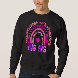 Sweatshirt Leopard Arc-en-ciel Big Sis Soeur Fête des Mères M