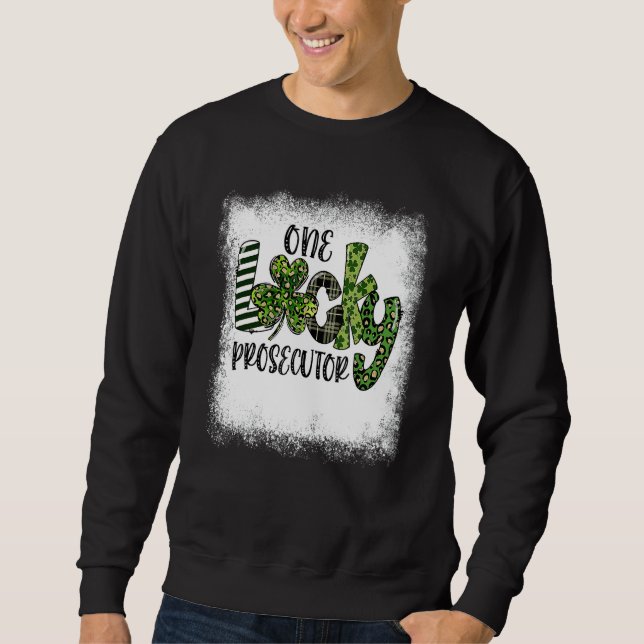 Sweatshirt Leopard de Jour de la Saint Patrick blanchi Un Par (Devant)