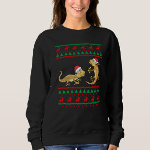 Sweatshirt Léopard Gecko Douille de Noël moche Lézard Drôle