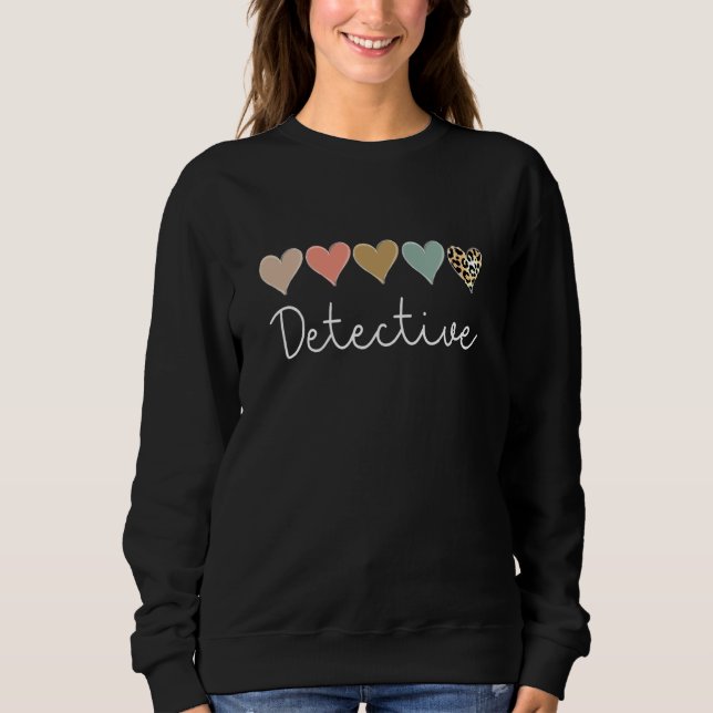 Sweatshirt Leopard Hearts Valentine's day for Team Detective  (Devant)