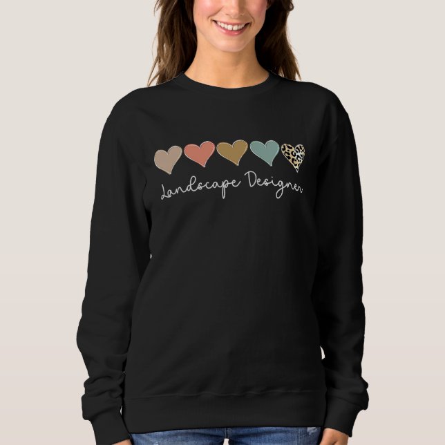 Sweatshirt Leopard Hearts Valentine's day for Team Landscape  (Devant)