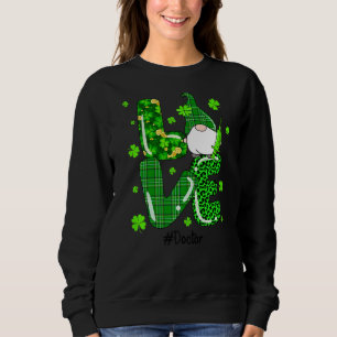 Sweatshirt Leopard Irlandais Green Plaid Doctor Gnome St Patr