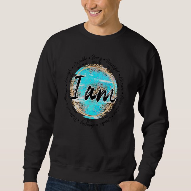 Sweatshirt Leopard Je Suis Inspirant Bible Verse Christian R (Devant)