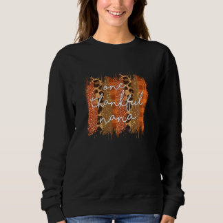 Sweatshirt Leopard One Thankful Nana Béni Nana Chute Merci