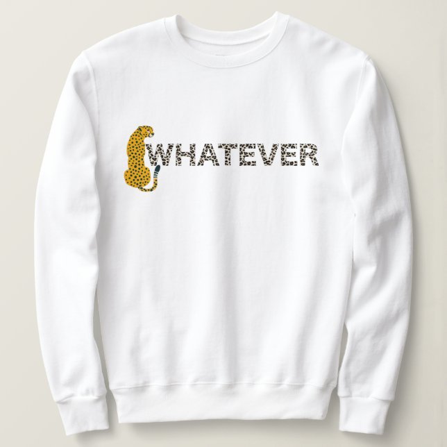 Sweatshirt Leopard, Quoi Que Ce Soit, Empreinte de léopard, D (Design devant)