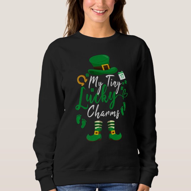 Sweatshirt Leprechaun Grossesse St Patrick's Day 22 My Tiny L (Devant)