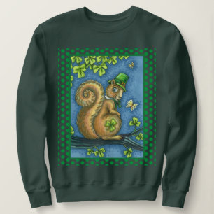 SWEATSHIRT LEPRECHAUN IRISH SQUIRREL, ST. LA JOURNÉE DE PATRI