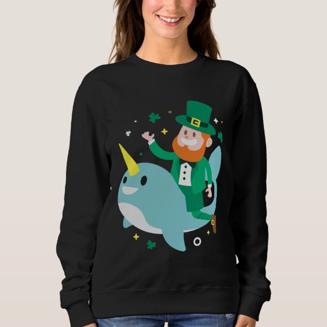 Sweatshirt Leprechaun Narwhale  Cute St Patricks Day 2020 Boy (Devant)