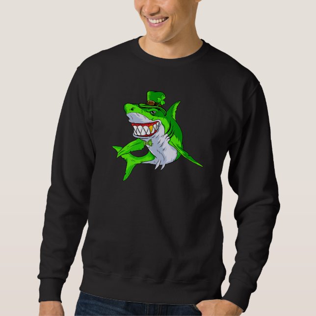 Sweatshirt Leprechaun Shark St Patricks Day Pajama Kids Boys  (Devant)