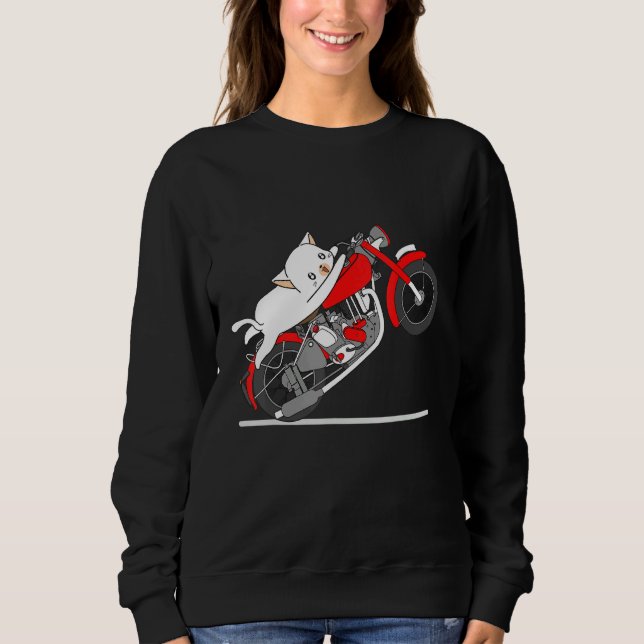 Sweatshirt Les chats adorent chevaucher la moto (Devant)
