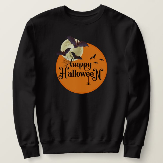Sweatshirt Les chauves-souris heureux Halloween Halloween Uni (Design devant)