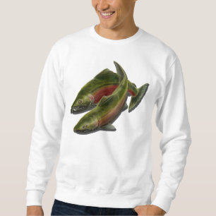 Sweatshirt Les chemises des hommes de saumon de Coho de