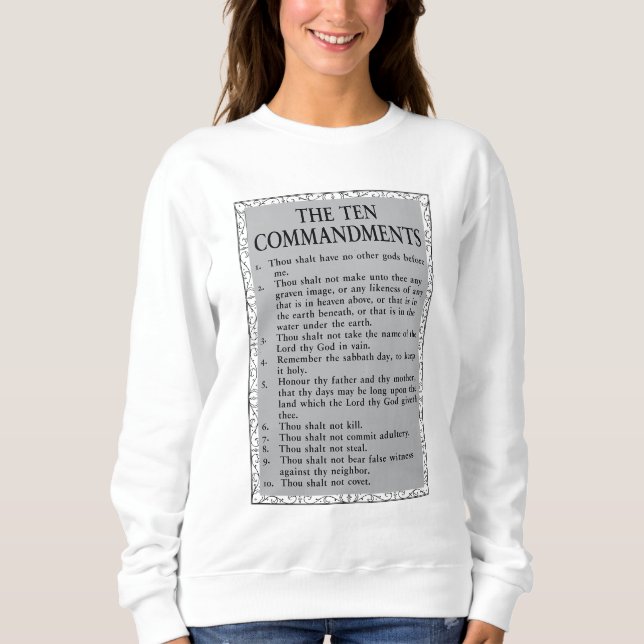 Sweatshirt Les Dix Commandements de la Bible Femmes (Devant)