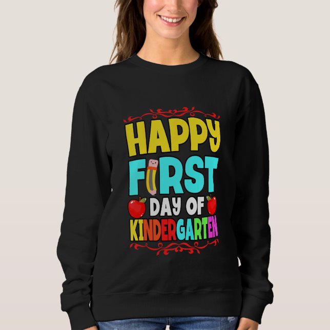 Sweatshirt Les Enfants Joyeux Premier Jour D'Enseignement Étu (Devant)