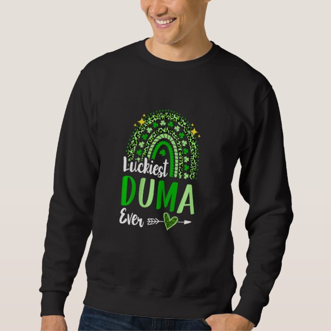 Sweatshirt Les femmes Luckiest Duma jamais Rainbow Green Leop (Devant)